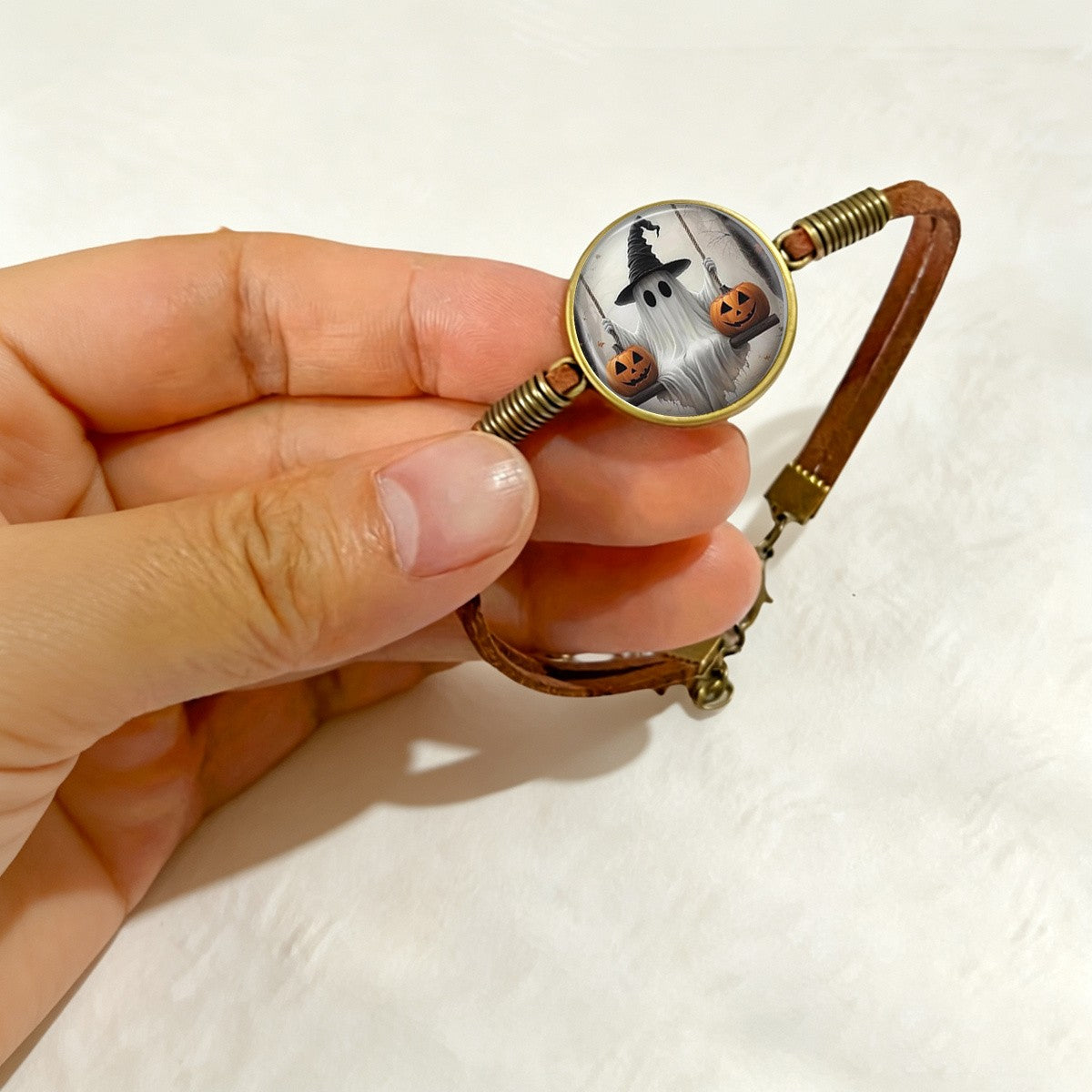 Ghost & Pumpkin Round Bracelet