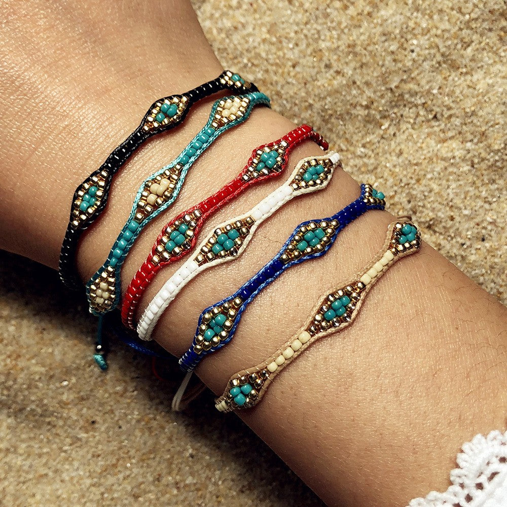 Colorful Beaded Eye Bracelet Set