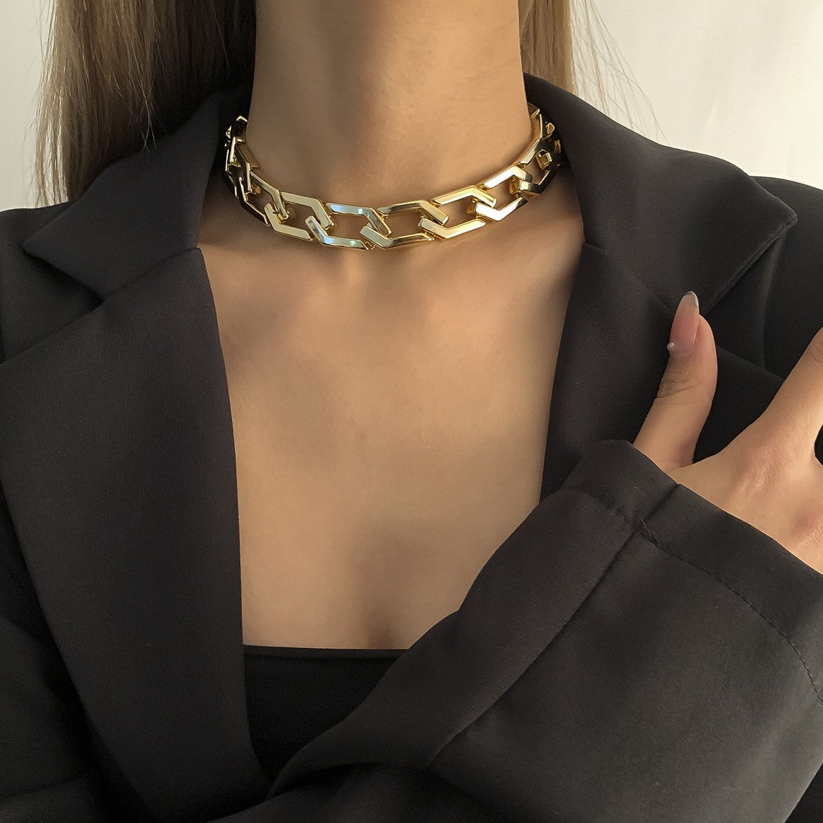 Chunky Hexagonal Link Necklace