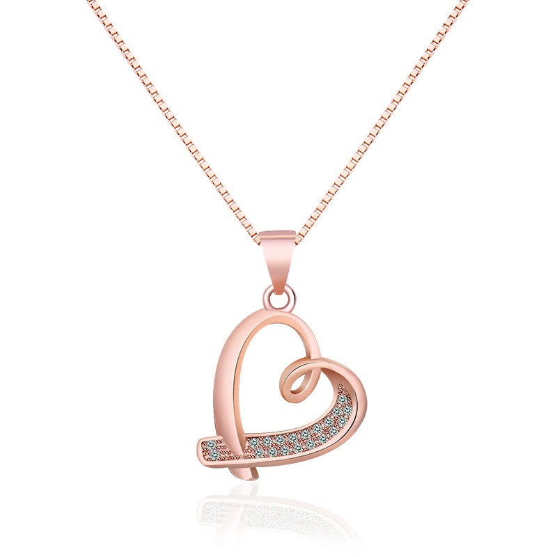 Crystal Swirl Heart Necklace