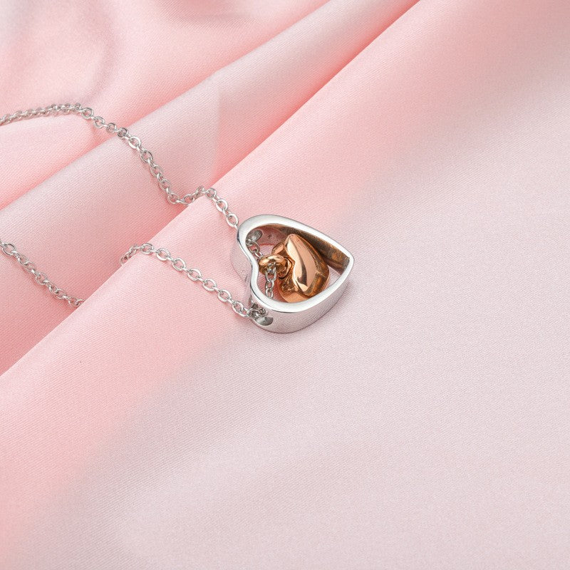 Suspended Heart Frame Necklace