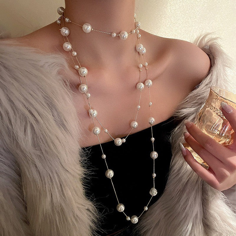 Multi-Strand Pearl Station Necklace
