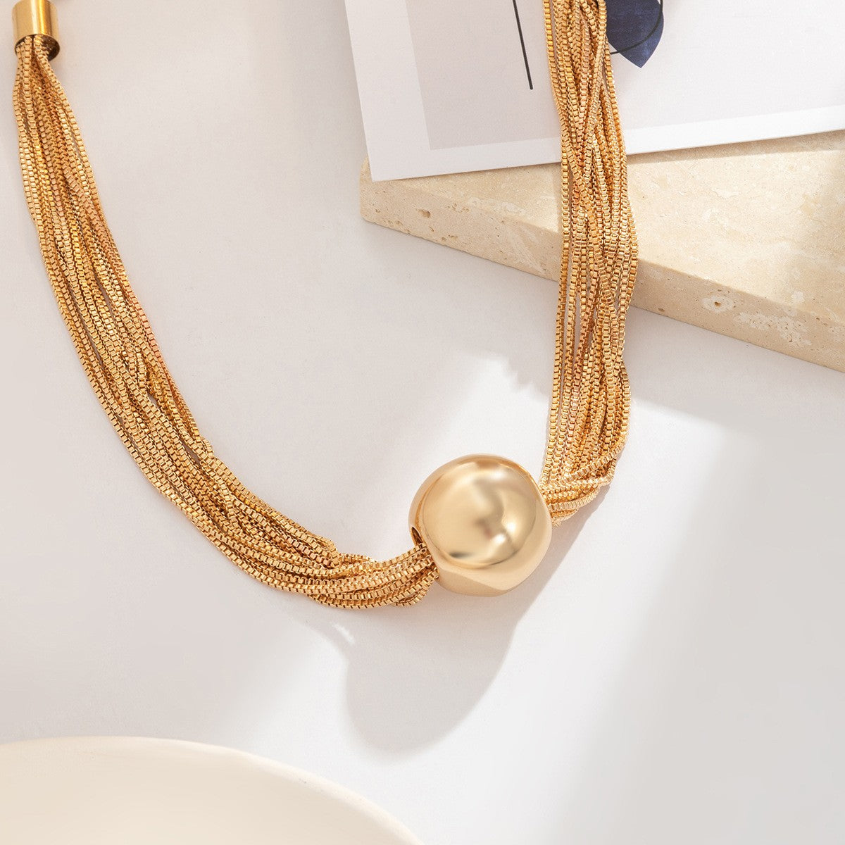 Layered Mesh Dome Necklace