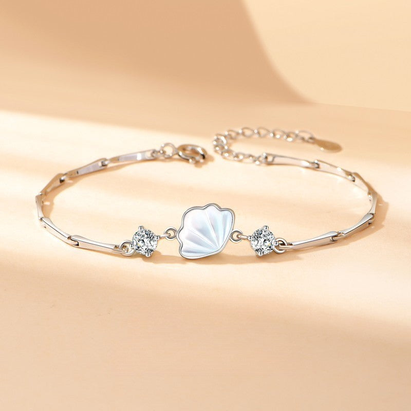 Shell & Crystal Charm Bracelet