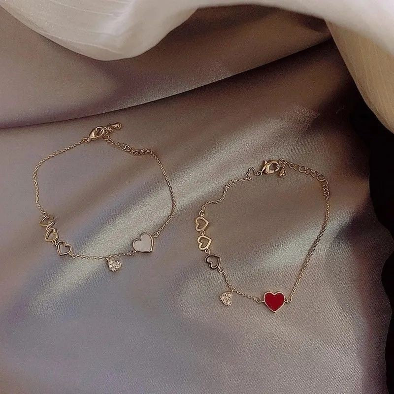 Cascading Heart Link Bracelet