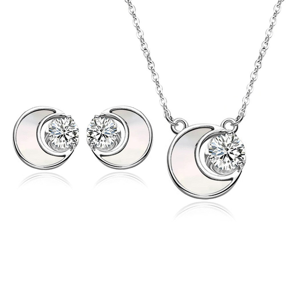 Crescent Moon & Crystal Jewelry Set