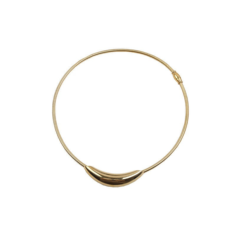 Curved Bar Snake Chain Necklace