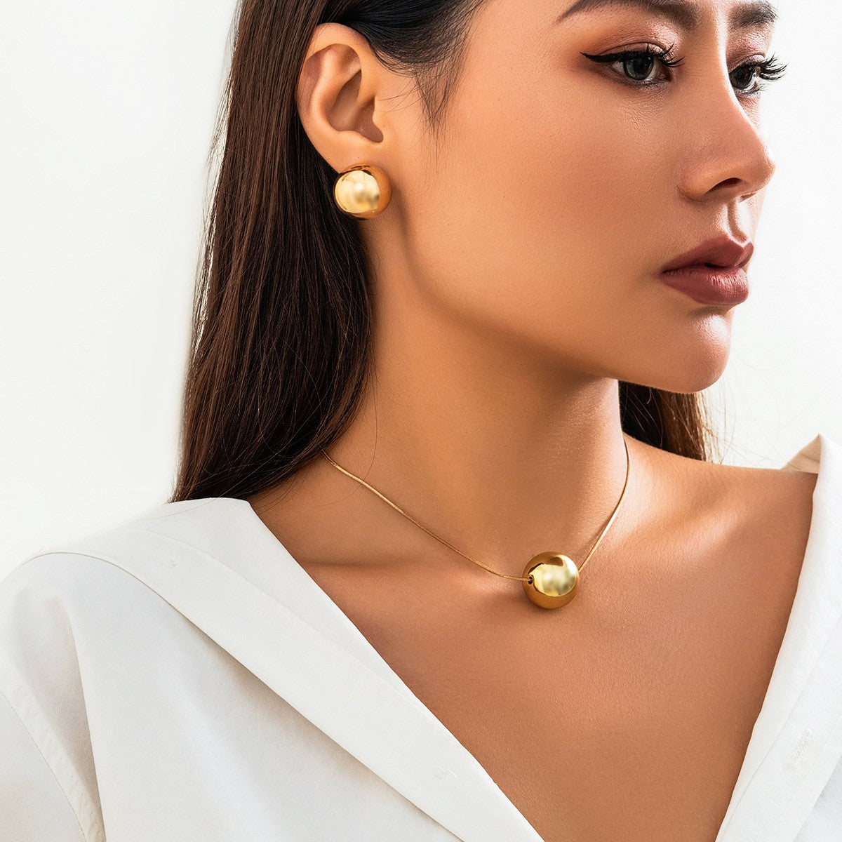 Polished Sphere Jewelry Set