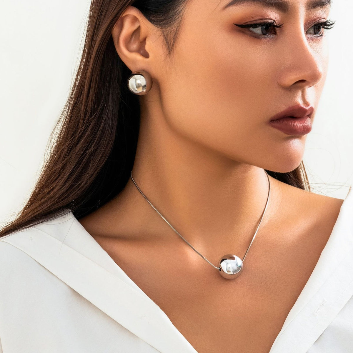 Polished Sphere Jewelry Set