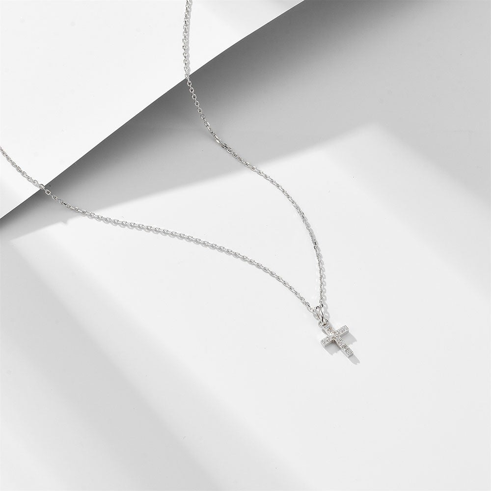 Pave Stone Cross Necklace
