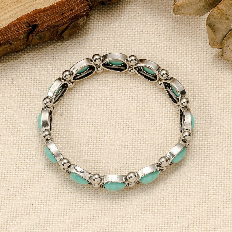 Turquoise Teardrop Link Bracelet