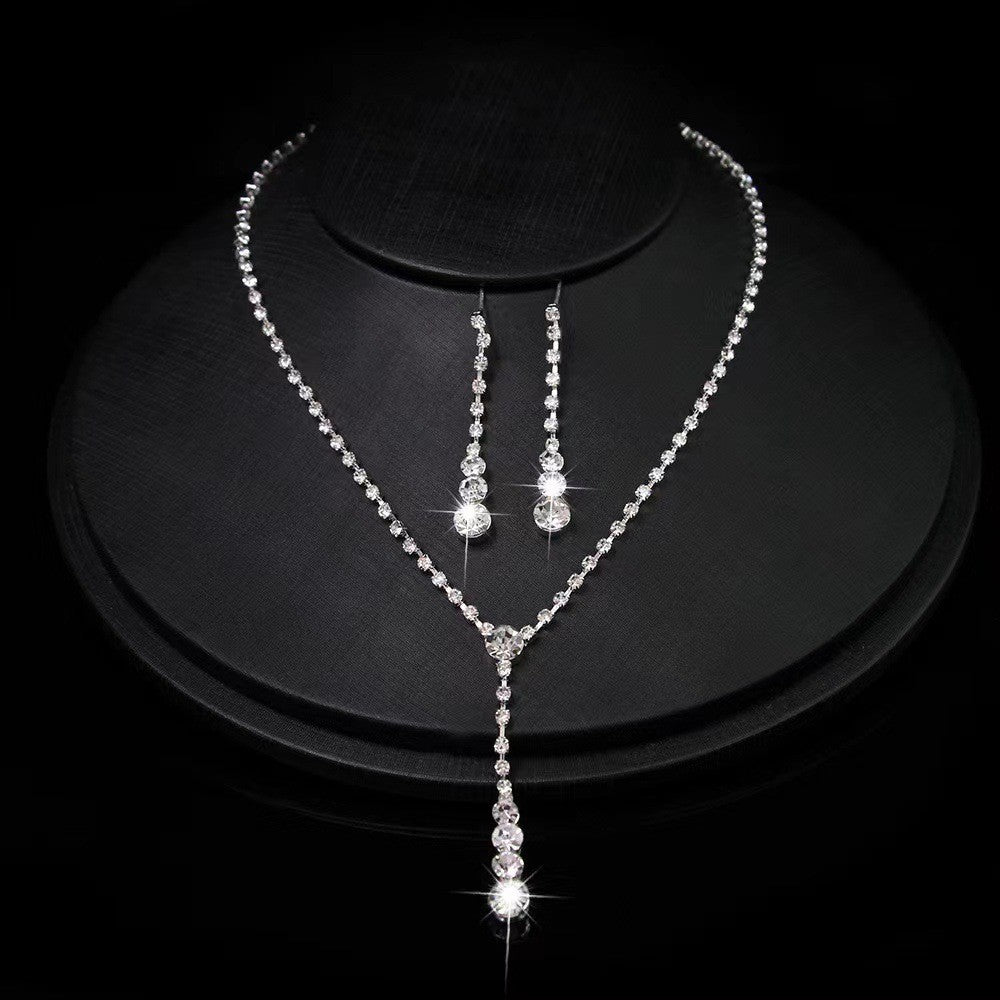 Crystal Cluster Y-Necklace & Earring Set