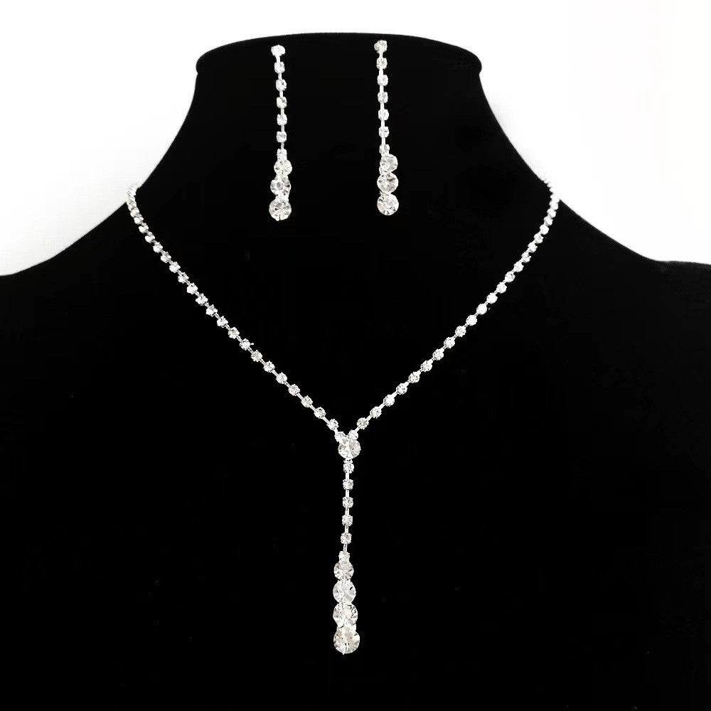 Crystal Cluster Y-Necklace & Earring Set