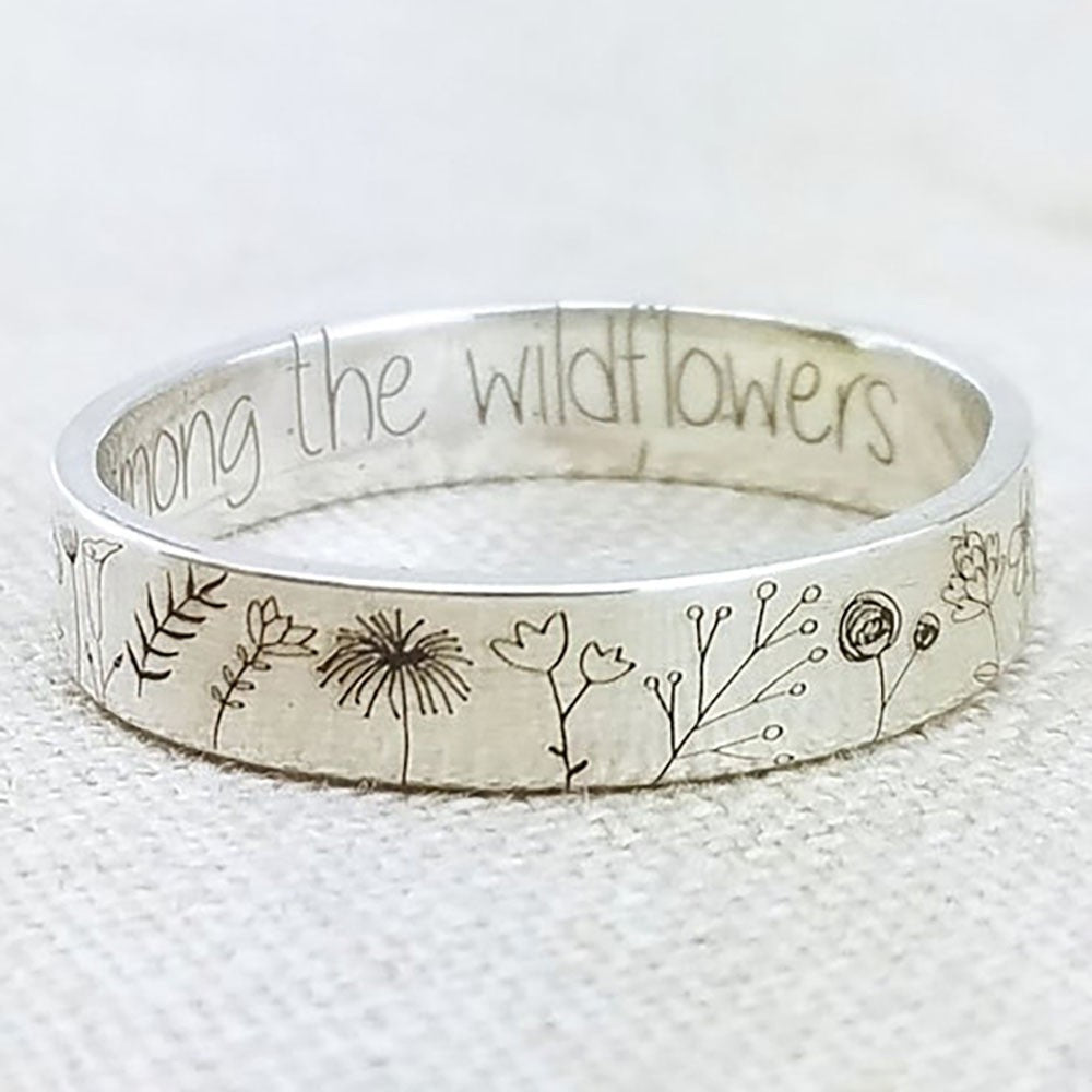 Wildflower Botanical Sketch Ring