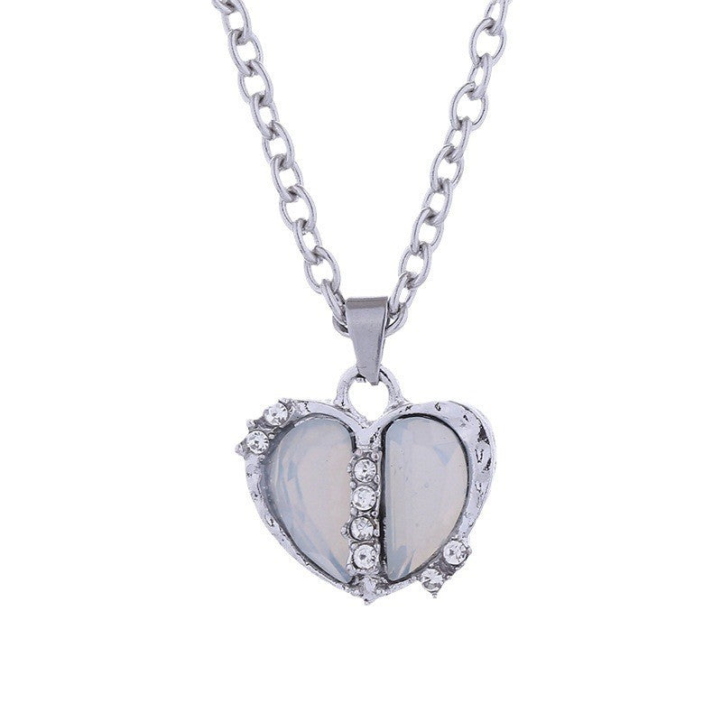 Crystal Split Heart Necklace