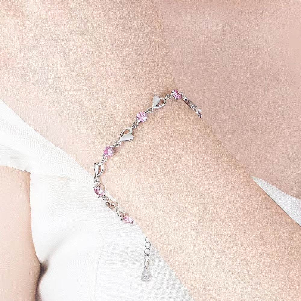 Swirling Heart Crystal Necklace & Bracelet Set