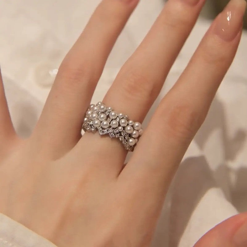 Pearl & Crystal Wrap Ring