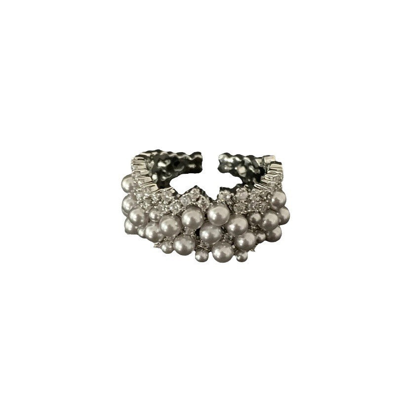 Pearl & Crystal Wrap Ring
