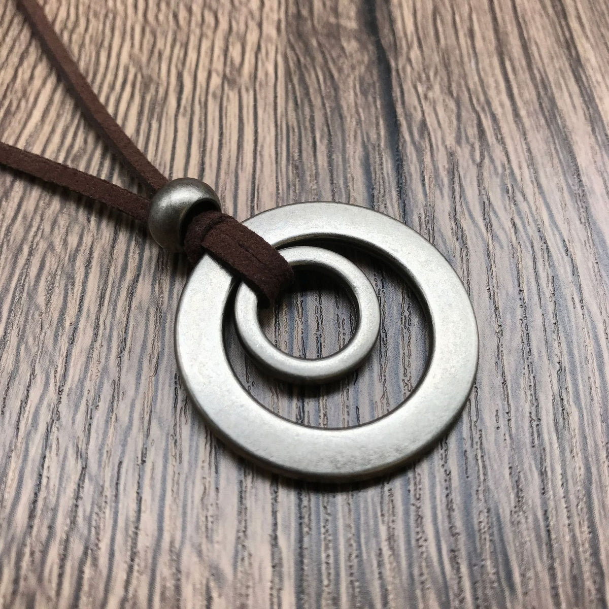 Concentric Circle Suede Necklace
