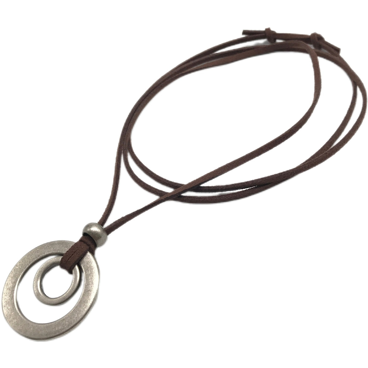 Concentric Circle Suede Necklace