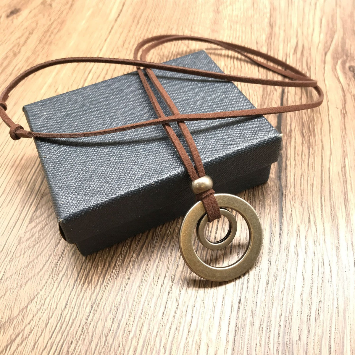 Concentric Circle Suede Necklace