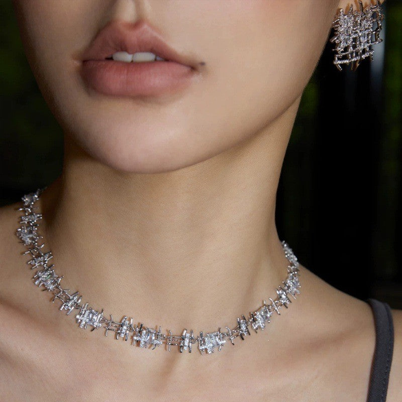 Crystal Woven Branch Necklace