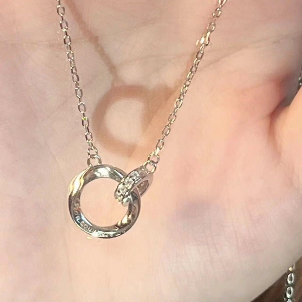 Crystal Mobius Ring Necklace