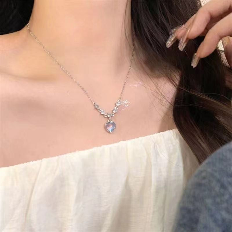 Iridescent Heart Crystal Necklace