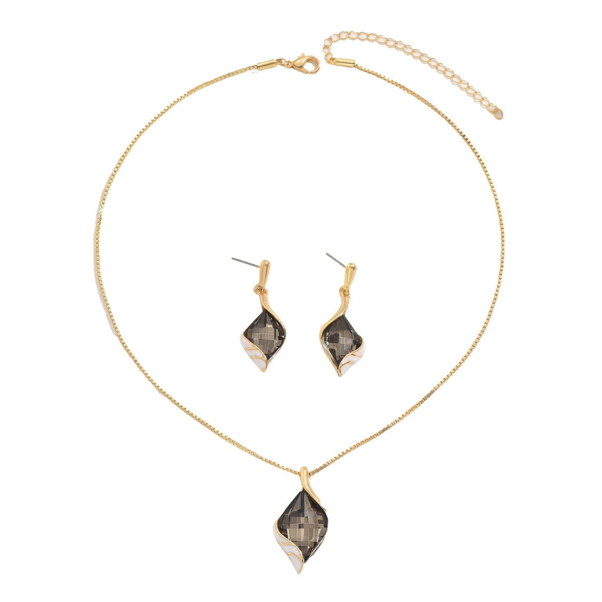 Diamond Cut Teardrop Jewelry Set