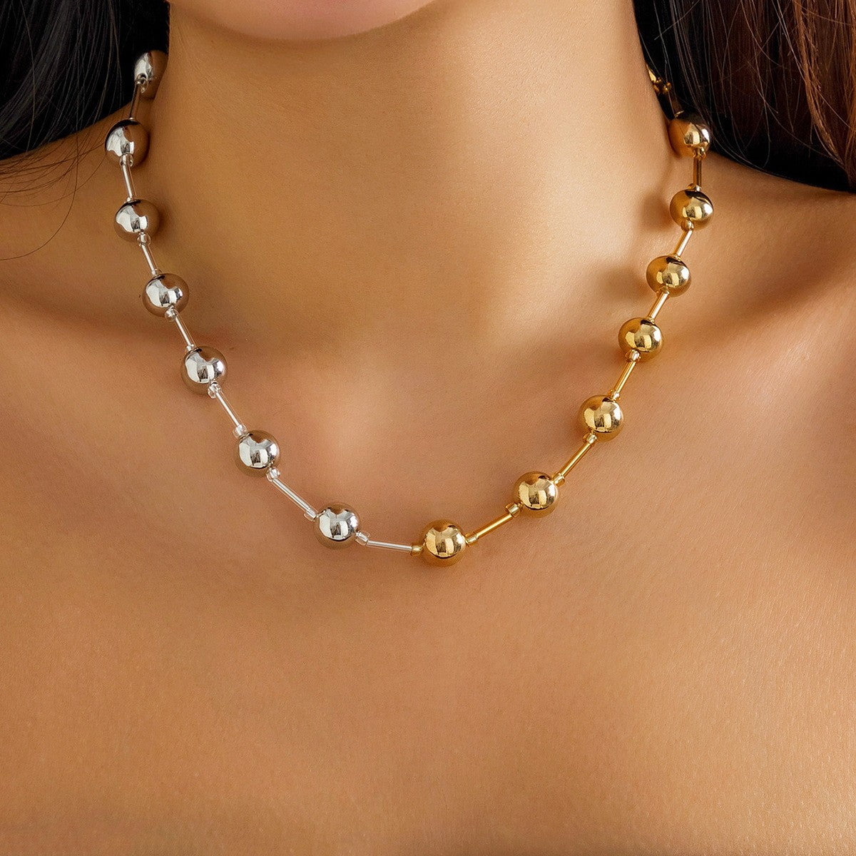 Two-Tone Gradient Bead Necklace