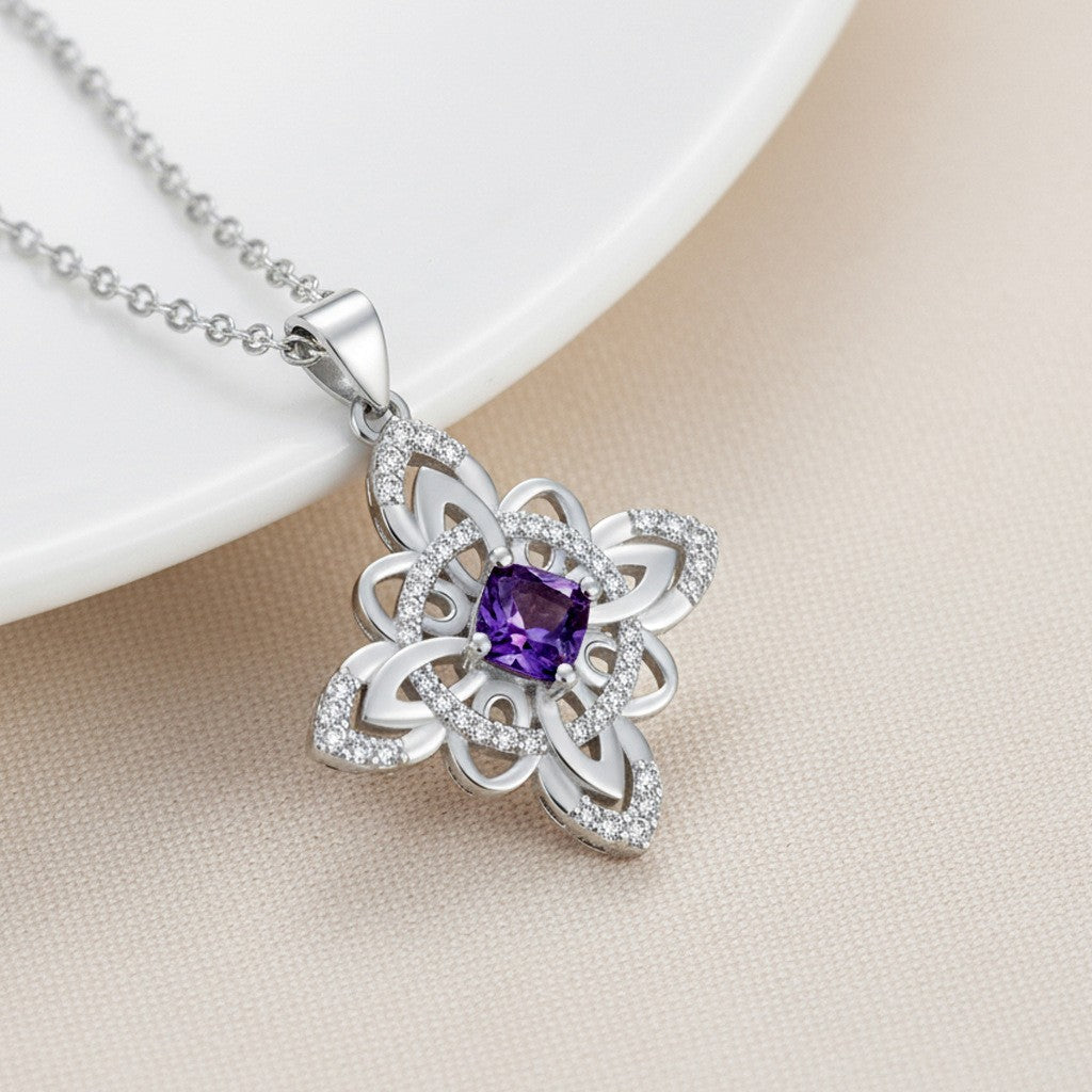 Floral Birthstone Pendant Necklace