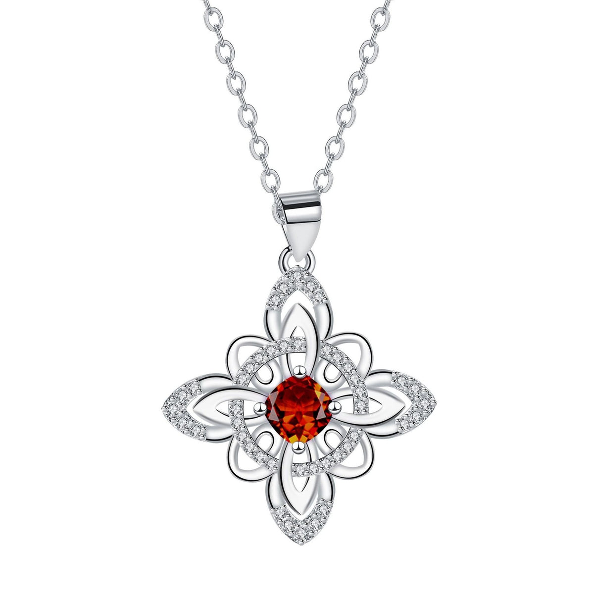 Floral Birthstone Pendant Necklace