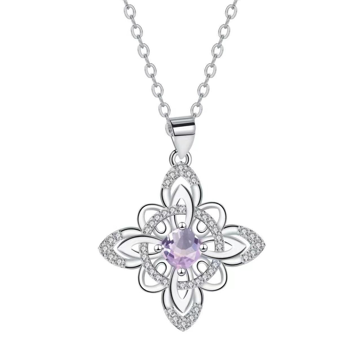 Floral Birthstone Pendant Necklace