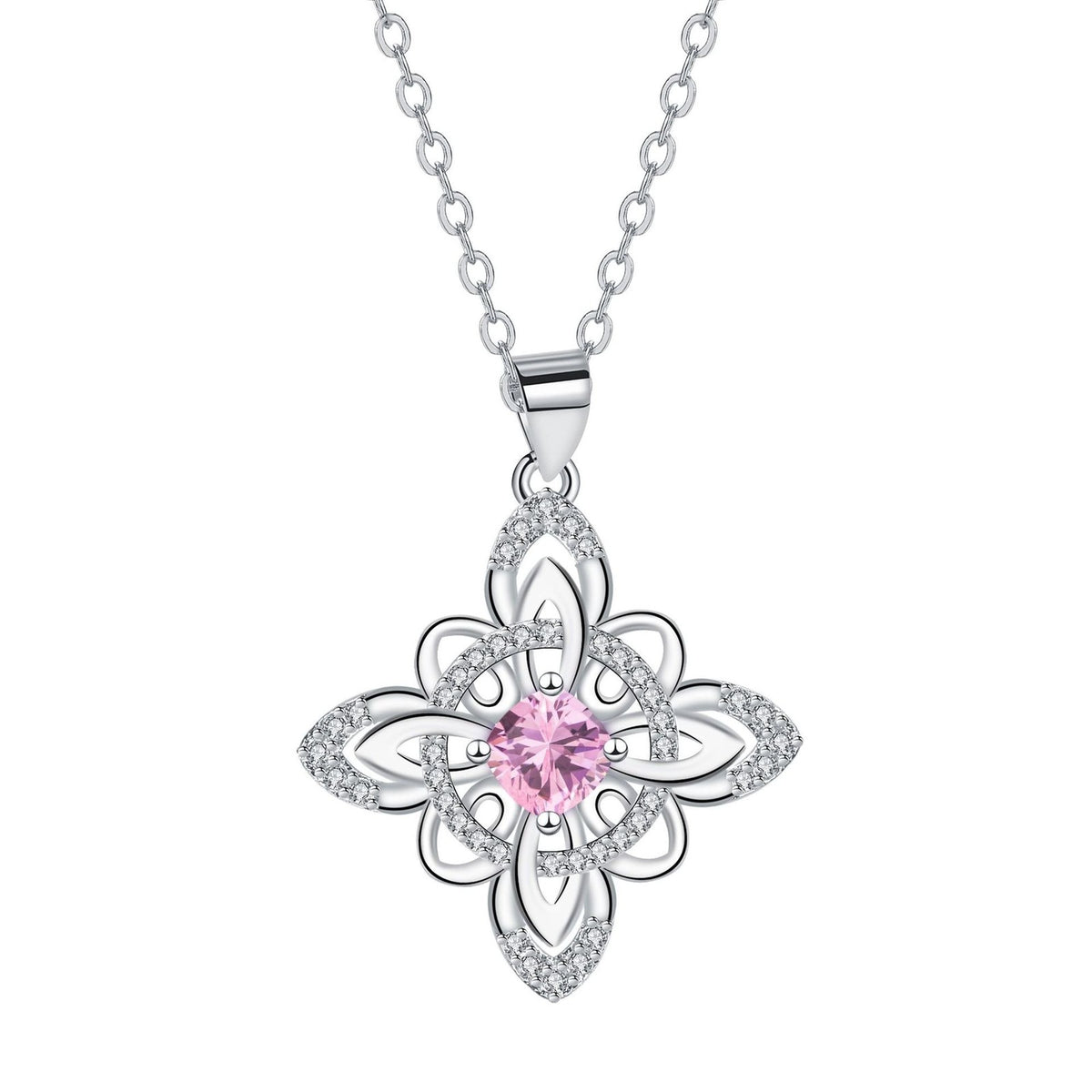 Floral Birthstone Pendant Necklace