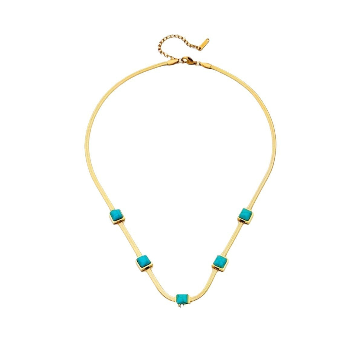 Turquoise Square Statement Necklace