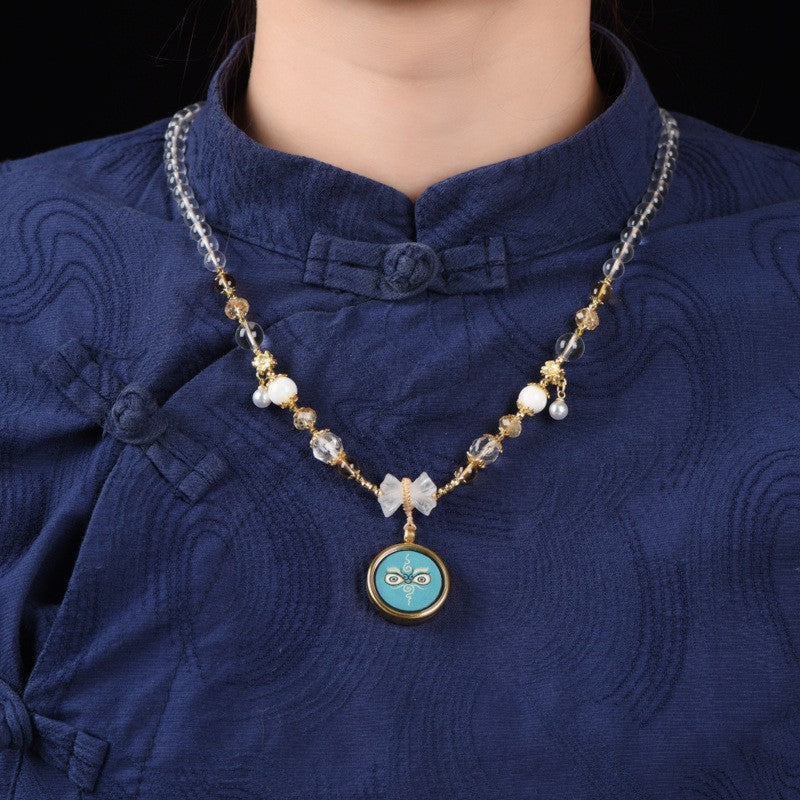 Blue Eye Beaded Necklace