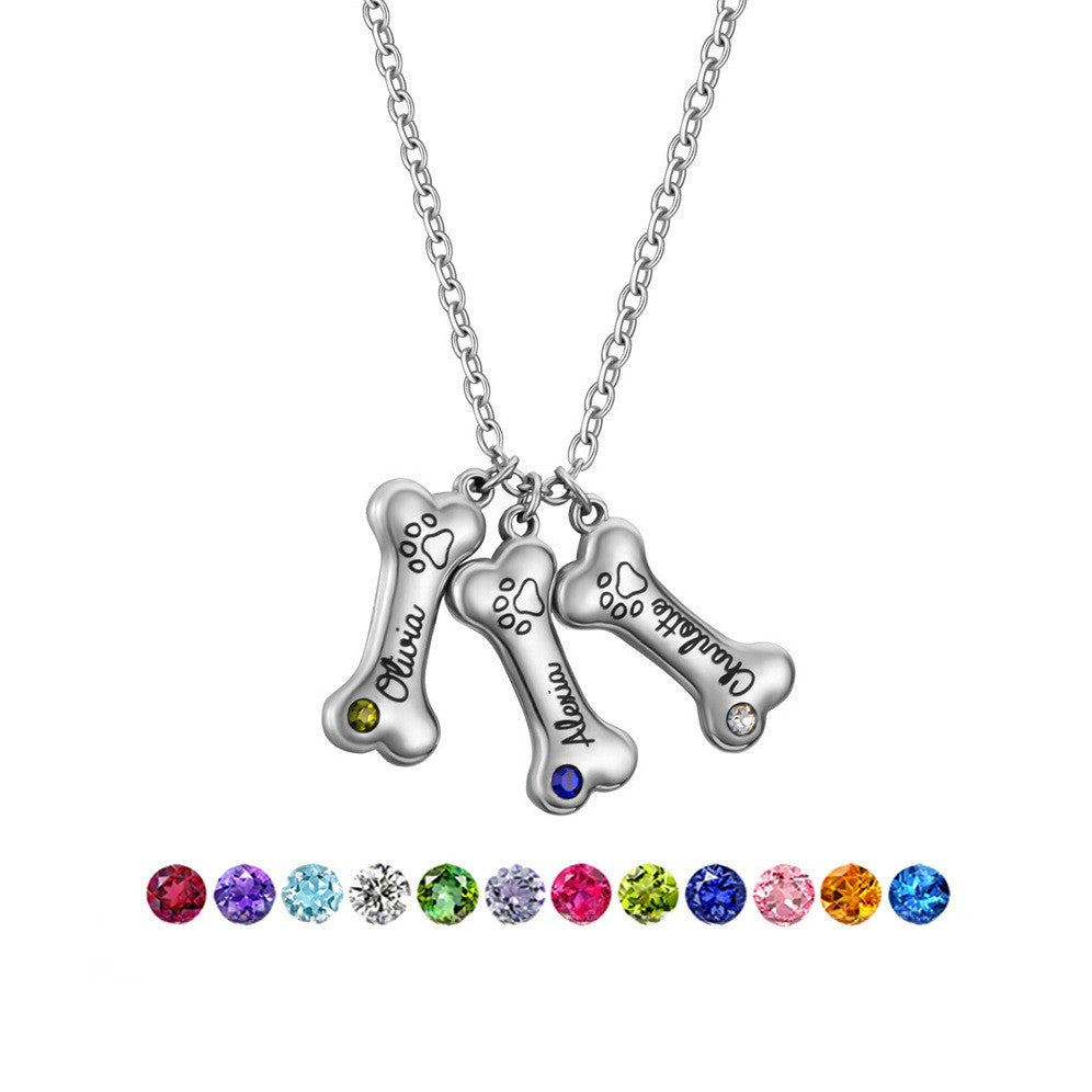 Custom Engraved Dog Bone Necklace