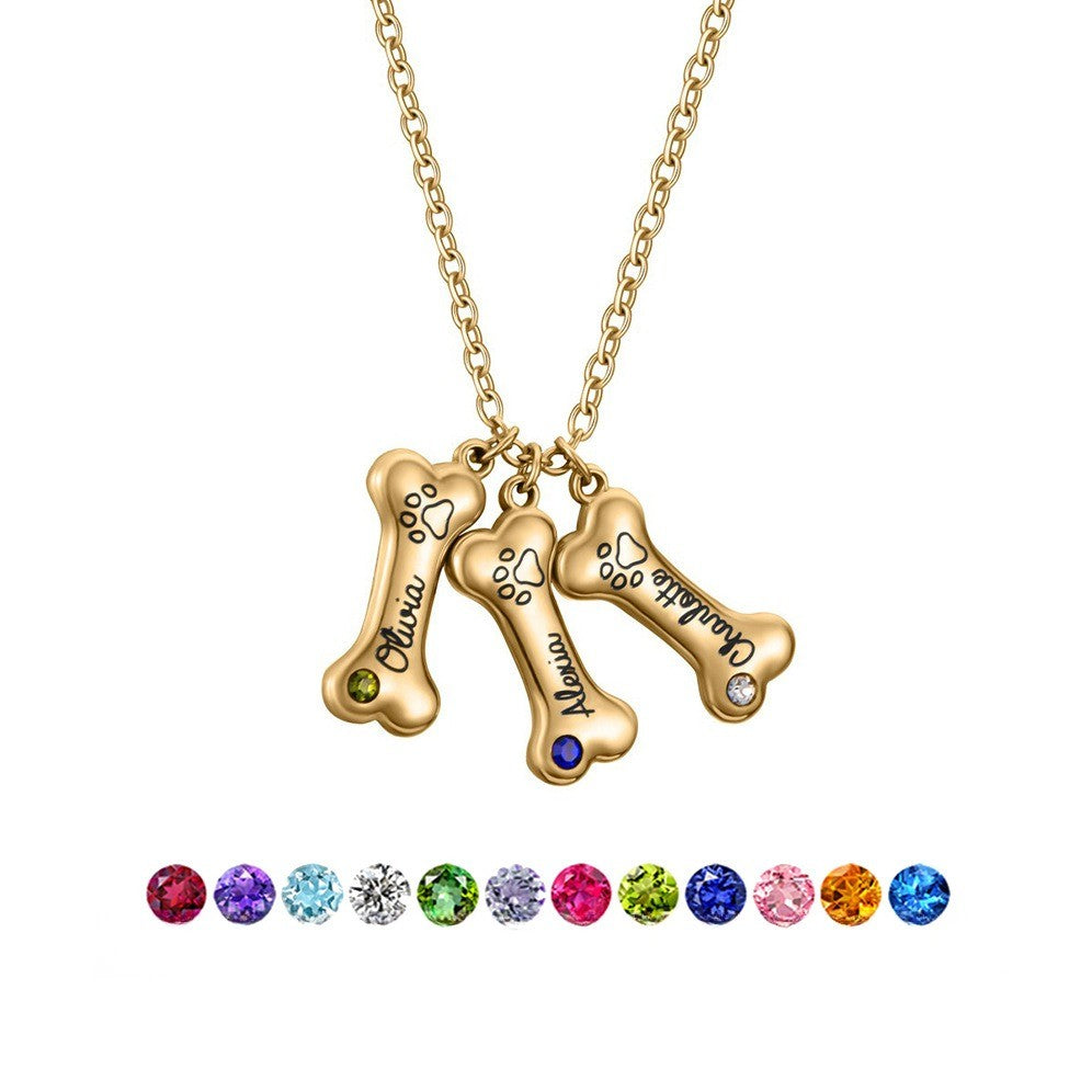 Custom Engraved Dog Bone Necklace