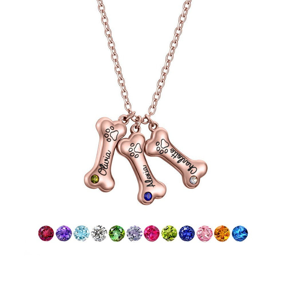 Custom Engraved Dog Bone Necklace