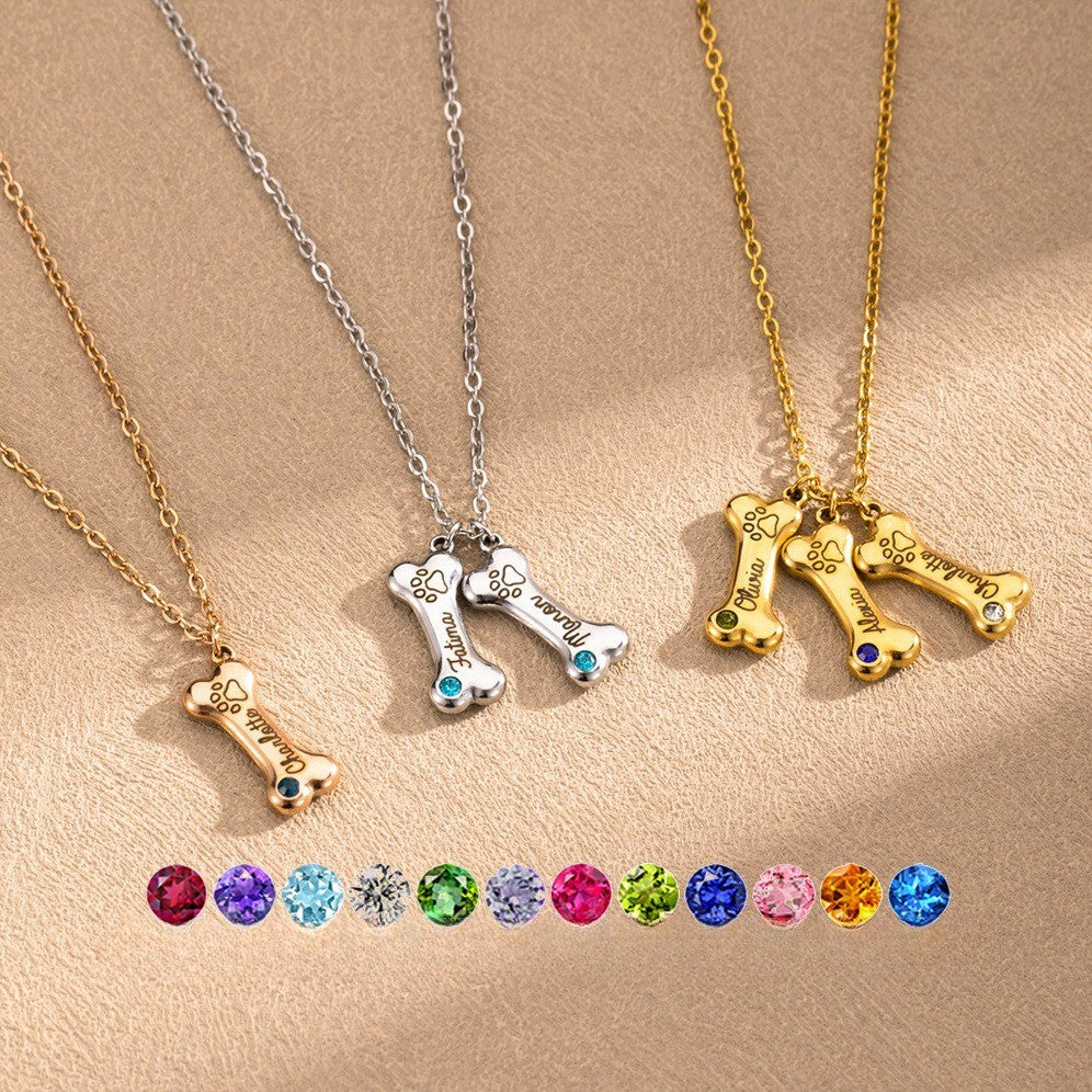 Custom Engraved Dog Bone Necklace