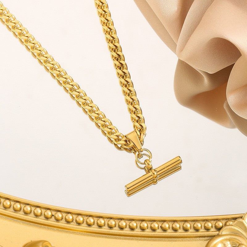 Geometric T-Bar Chain Necklace