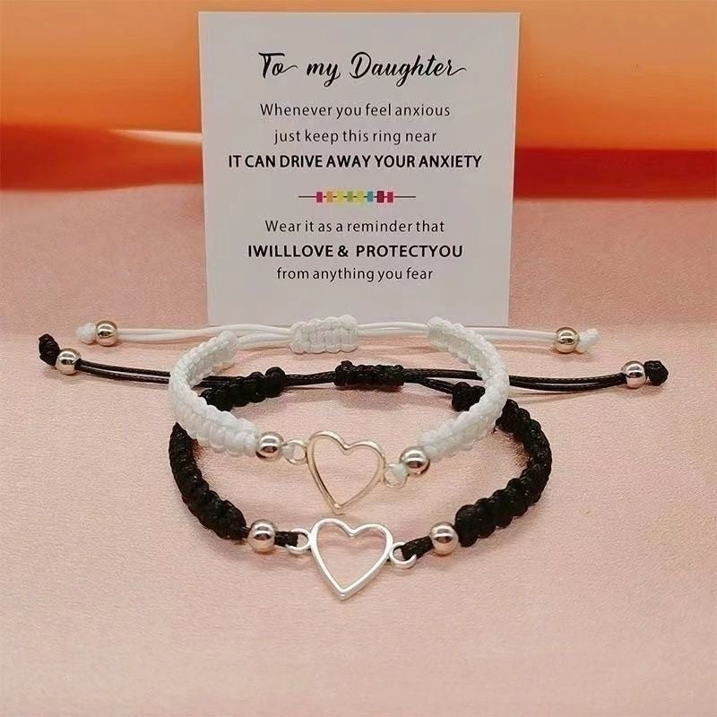Woven Heart Rope Bracelet Set