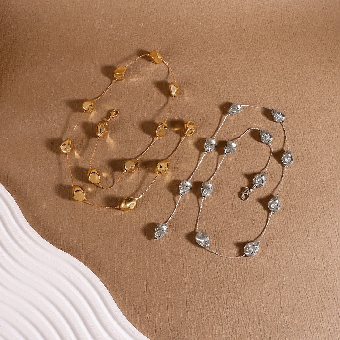 Geometric Shield Lariat Necklace