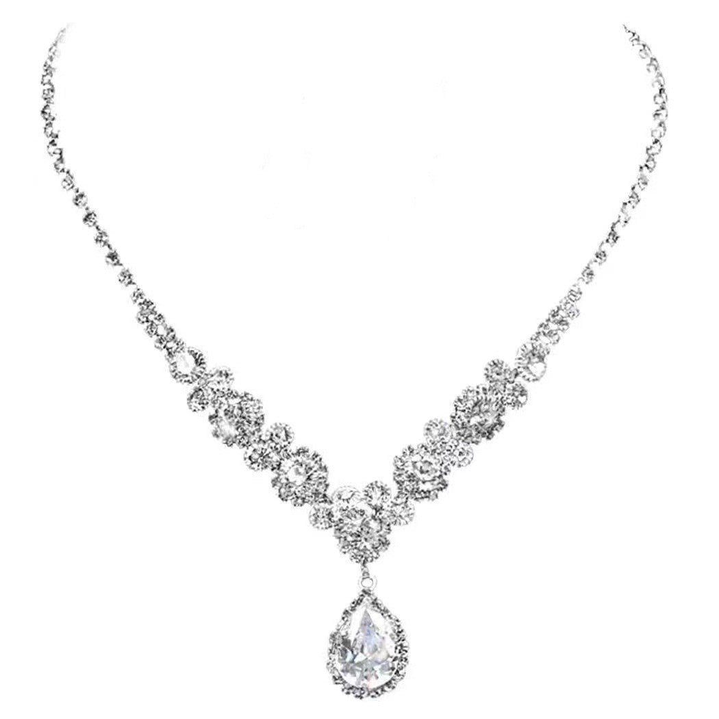 Teardrop Crystal Vine Necklace