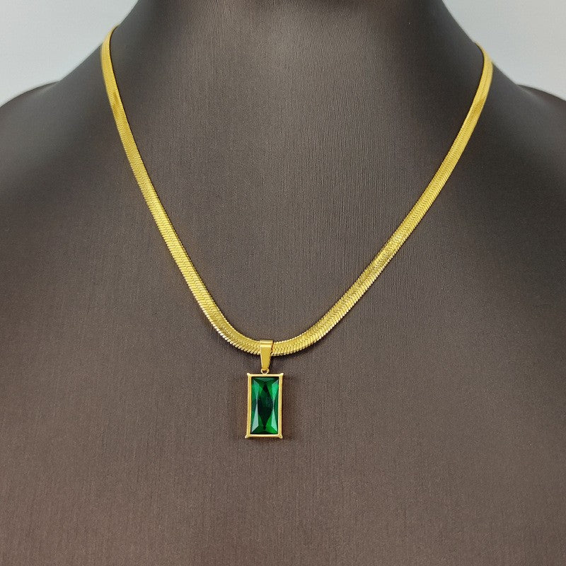 Emerald Rectangle Jewelry Set