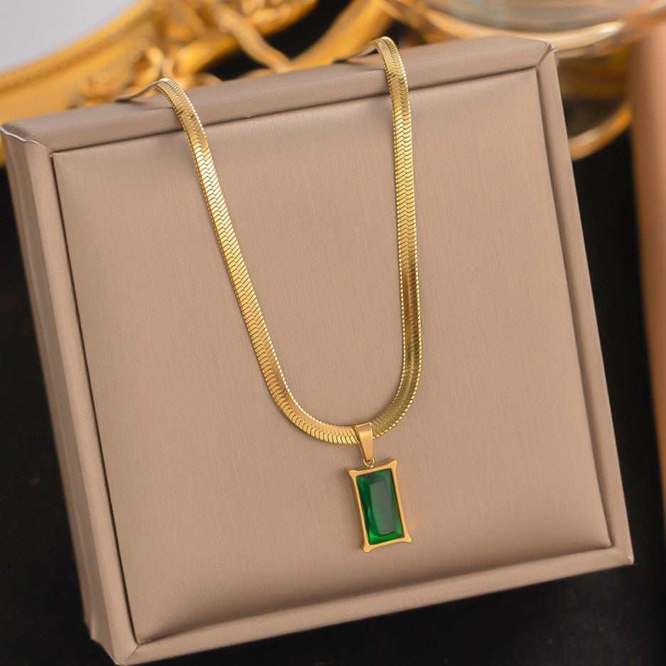 Emerald Rectangle Jewelry Set