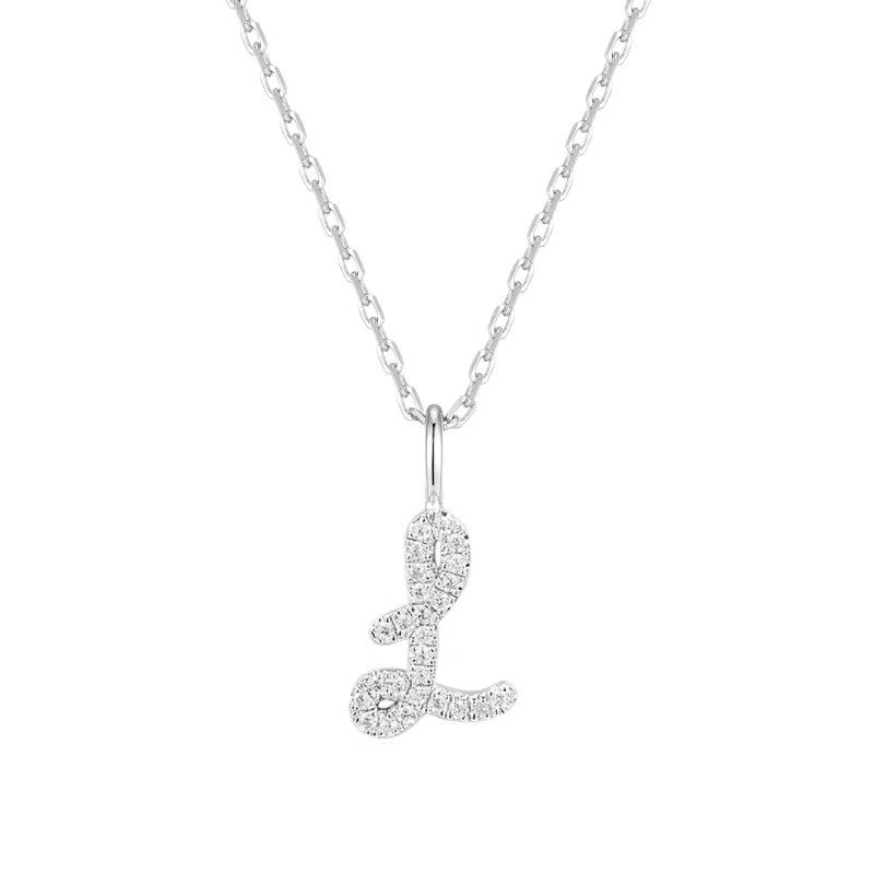 Crystal Script Letter Necklace