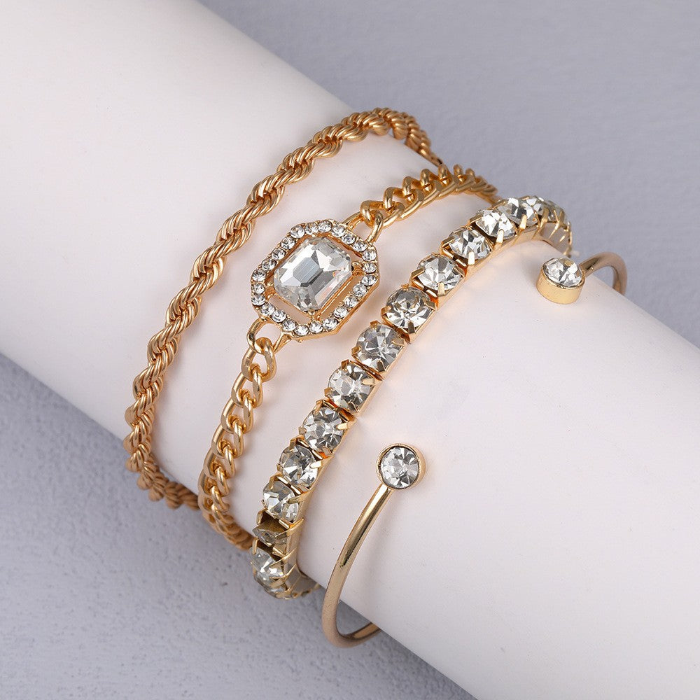 Mixed Texture Cuff Bracelet Set