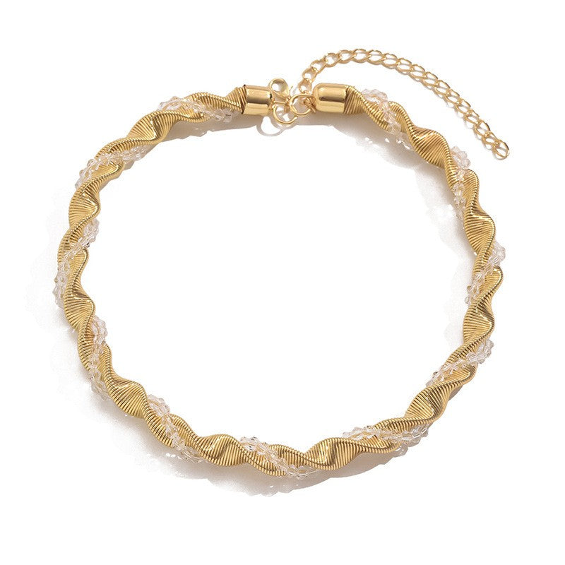 Crystal Wave Choker Necklace