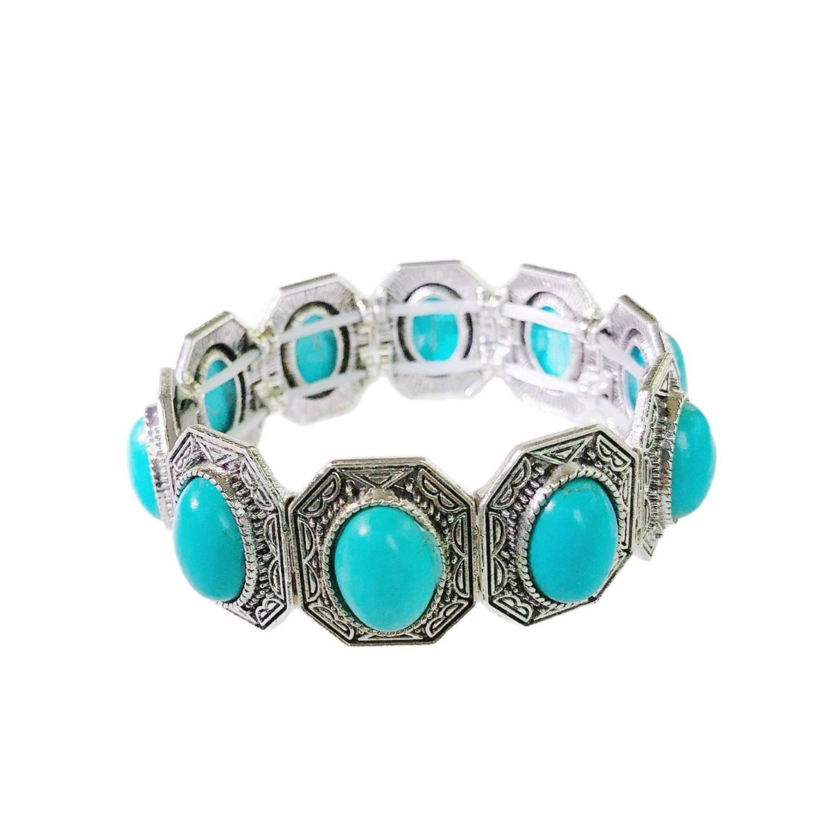 Turquoise Octagon Link Bracelet